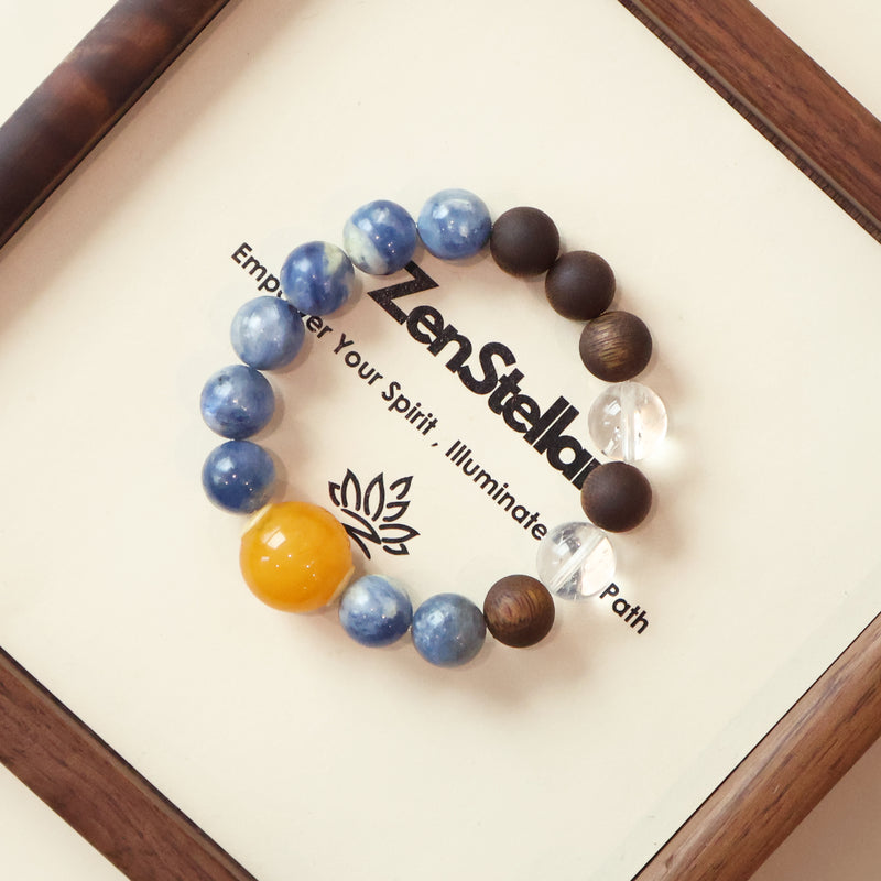 QINAN AGARWOOD KYANITE WHITE ASAI CRYSTAL BRACELET-5