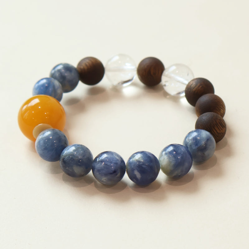 QINAN AGARWOOD KYANITE WHITE ASAI CRYSTAL BRACELET-6