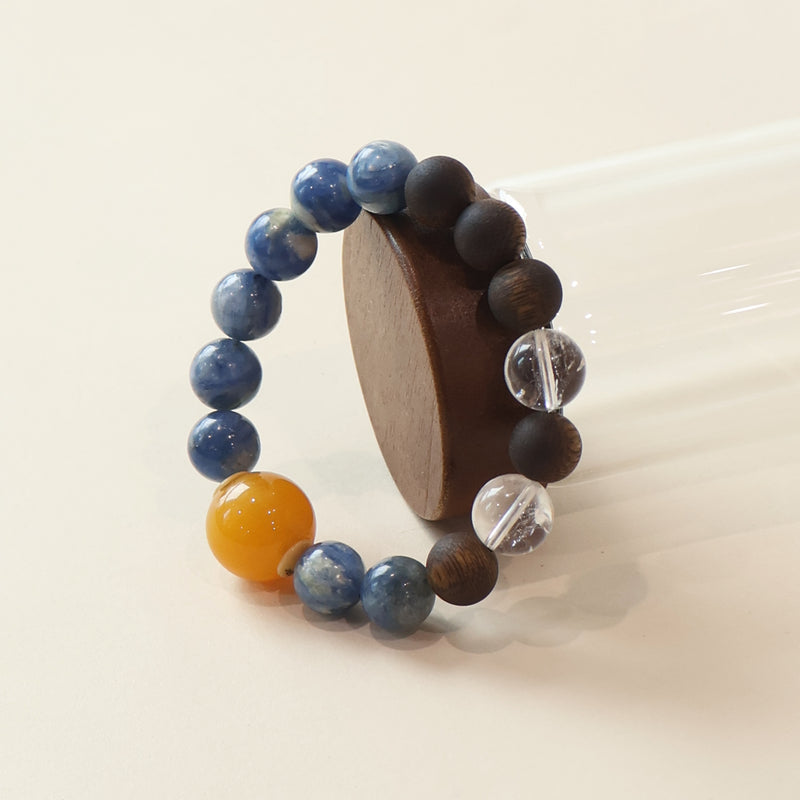 QINAN AGARWOOD KYANITE WHITE ASAI CRYSTAL BRACELET-7