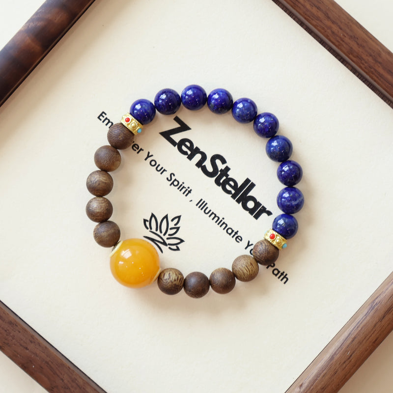 QINAN AGARWOOD LAPIS LAZULI BRACELET-2