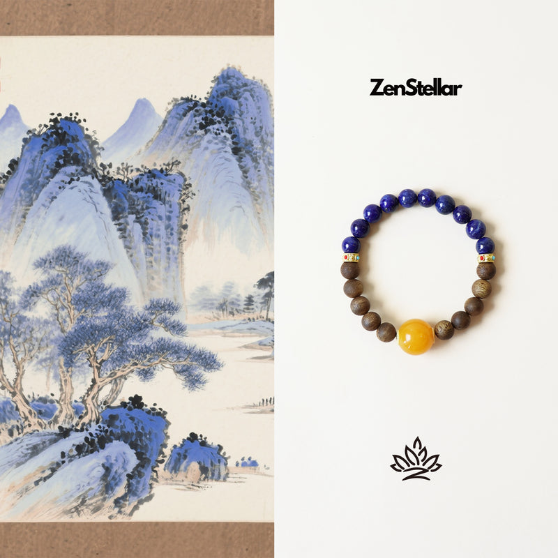 QINAN AGARWOOD LAPIS LAZULI BRACELET-8