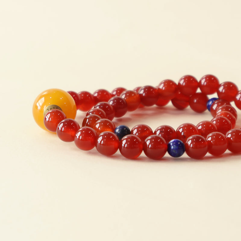 SMOOTH LUCK BRACELET – RED AGATE LAPIS LAZULI-3