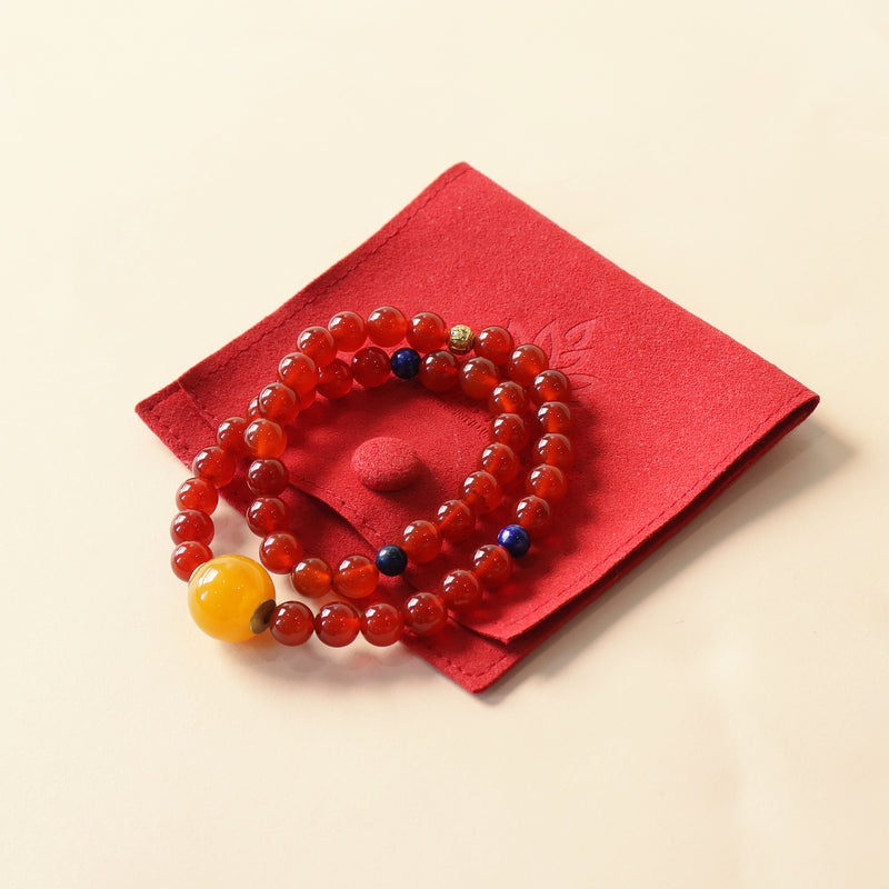 SMOOTH LUCK BRACELET – RED AGATE LAPIS LAZULI-5