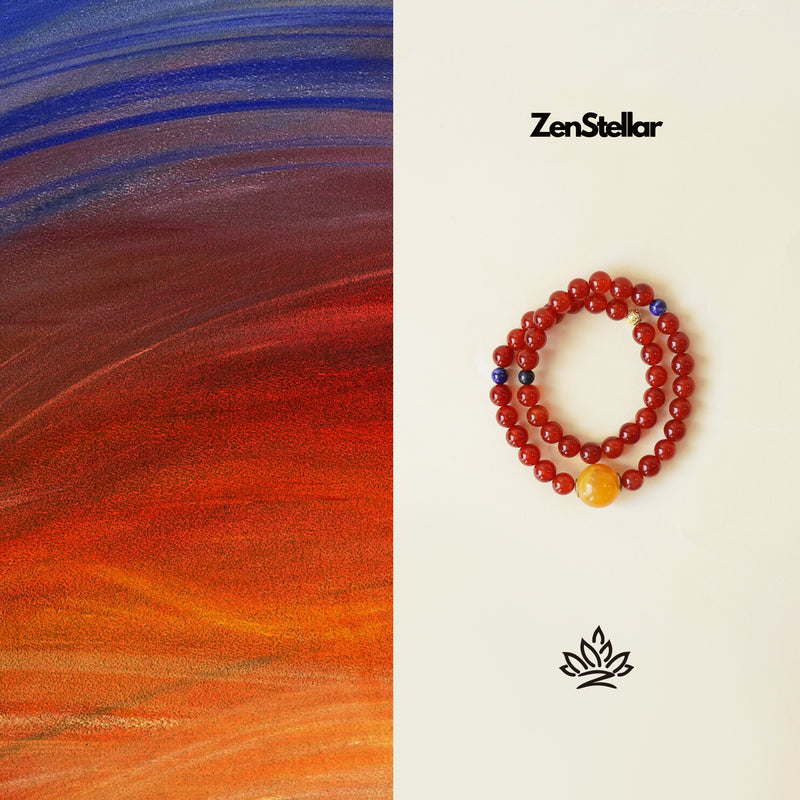 SMOOTH LUCK BRACELET – RED AGATE LAPIS LAZULI-6