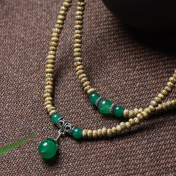 STAR MOON BODHI GREEN AGATE BRACELET-3
