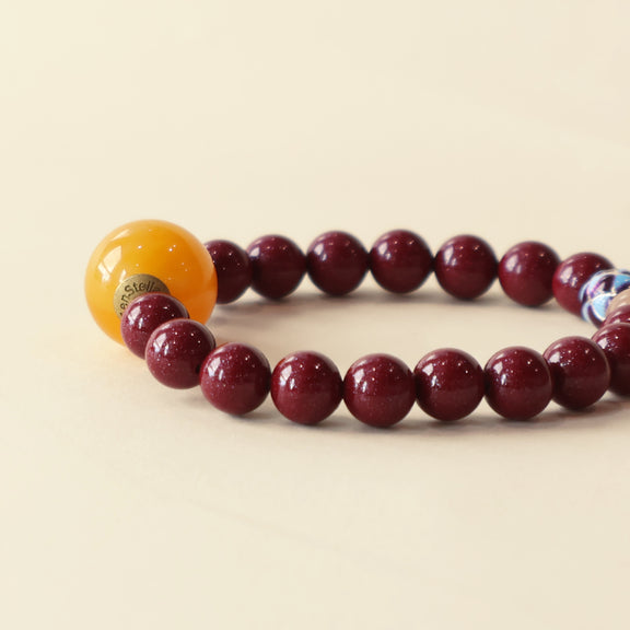 VERMILION LUCK BRACELET–CINNABAR ORANGE MOONSTONE-3