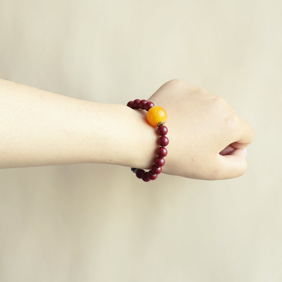 VERMILION LUCK BRACELET–CINNABAR ORANGE MOONSTONE-4