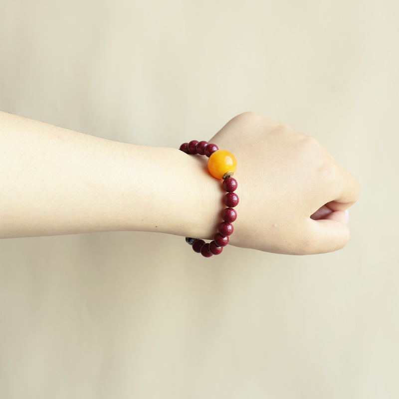 VERMILION LUCK BRACELET–CINNABAR ORANGE MOONSTONE-4
